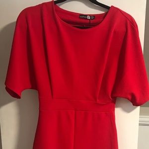 Boohoo red midi dress